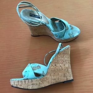 Betsy Johnson cork wedge heels